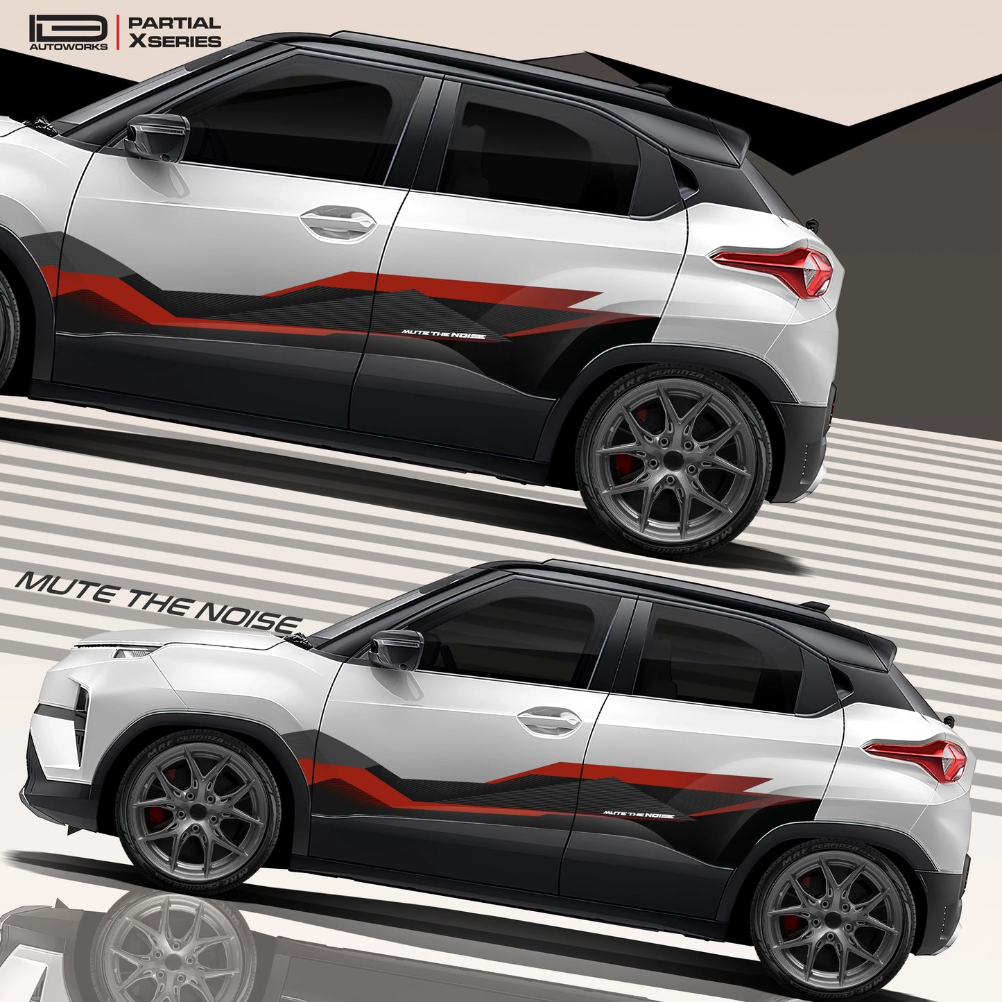 Mute The Noise Edition Graphics for Tata Punch grey