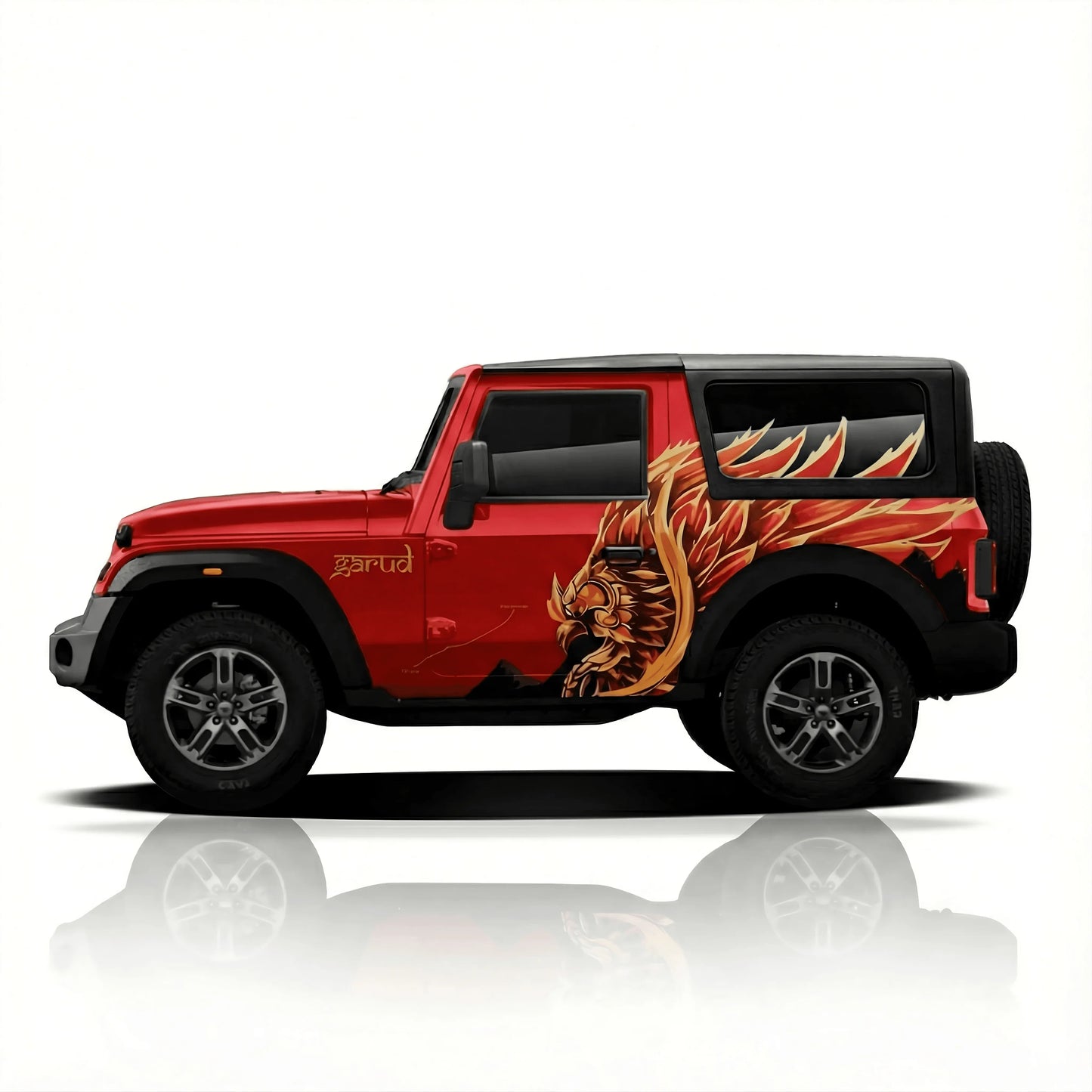 Garuda Edition Graphics for Mahindra Thar red