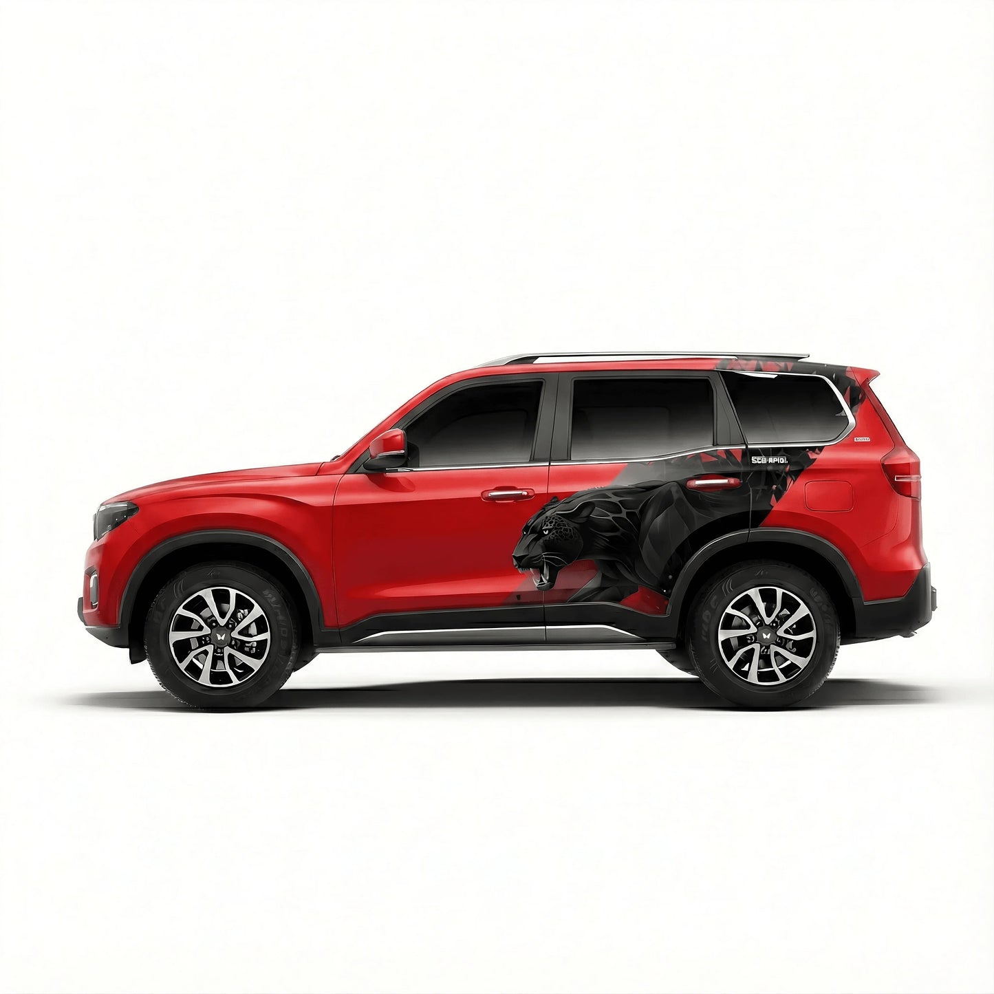 Panther Edition Graphics for Mahindra Scorpio N red