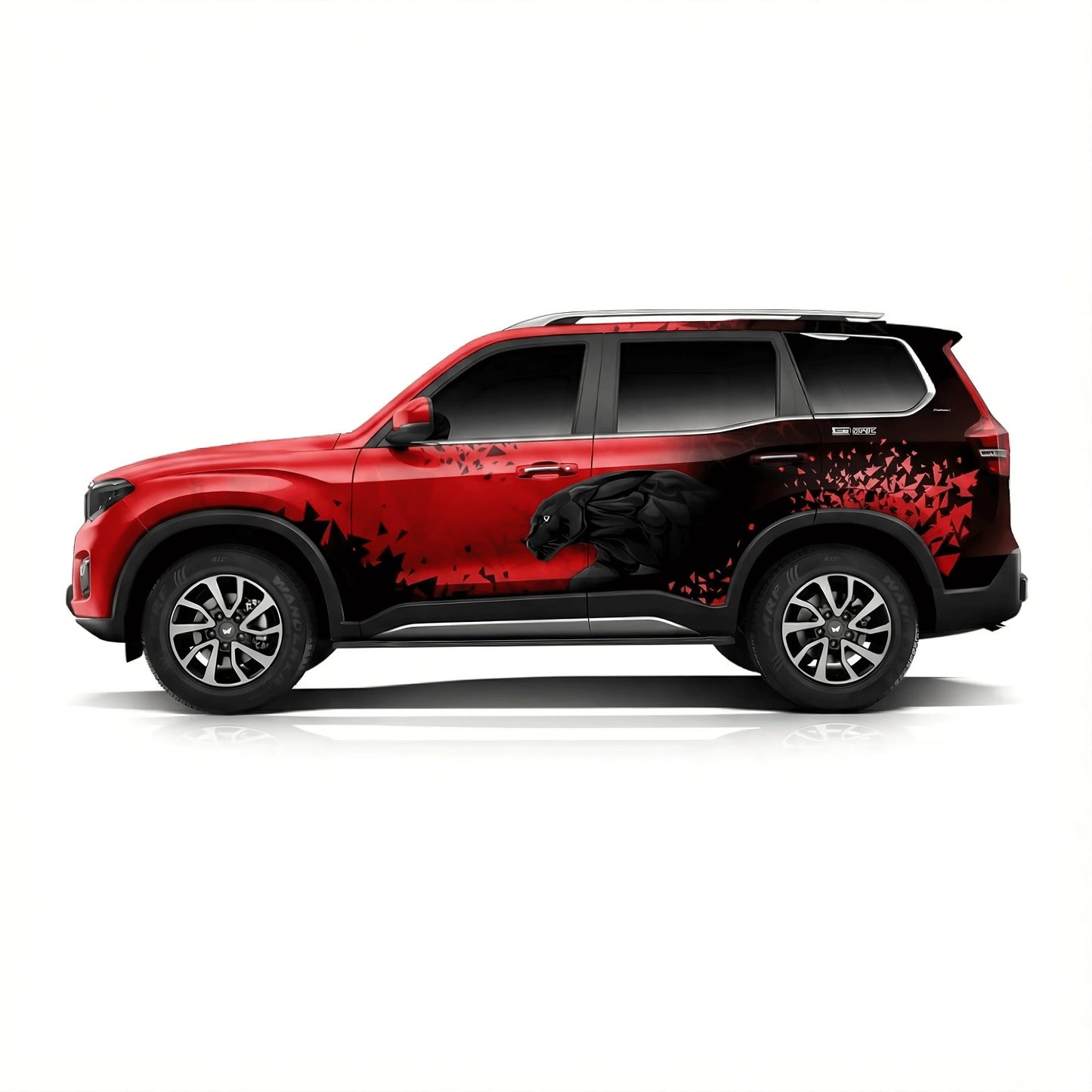 Panther Edition Graphics for Mahindra Scorpio N red