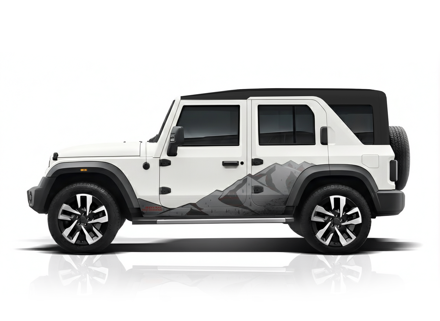 Alpha Overland Edition Graphics for Mahindra Thar Roxx white