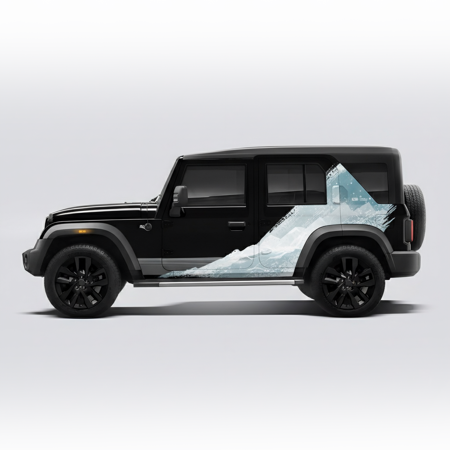 Snowborn Edition Graphics for Mahindra Thar Roxx black