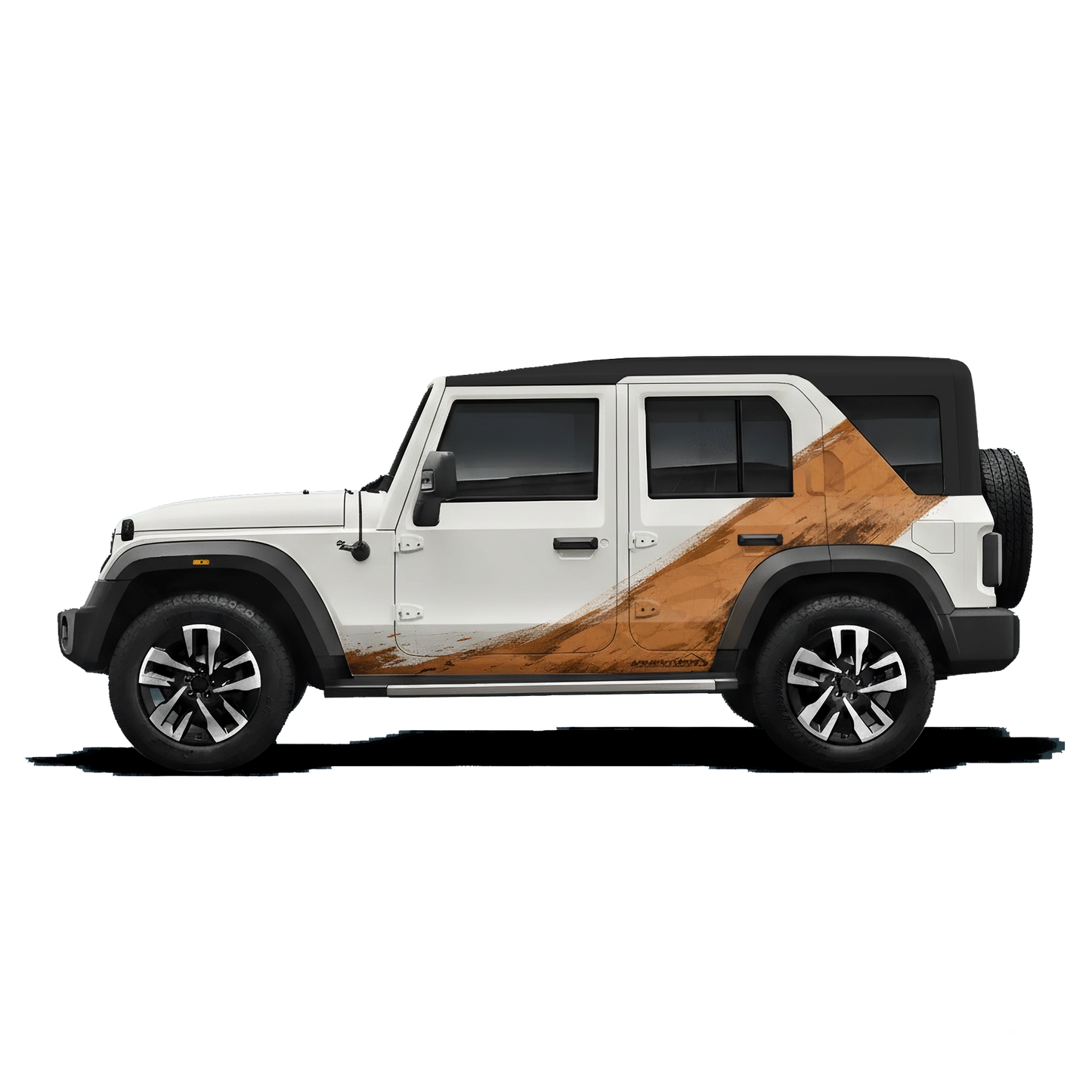 Sandstorm Edition Graphics for Mahindra Thar Roxx white