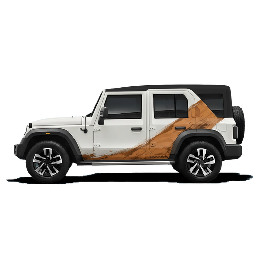 Sandstorm Edition Graphics for Mahindra Thar Roxx white