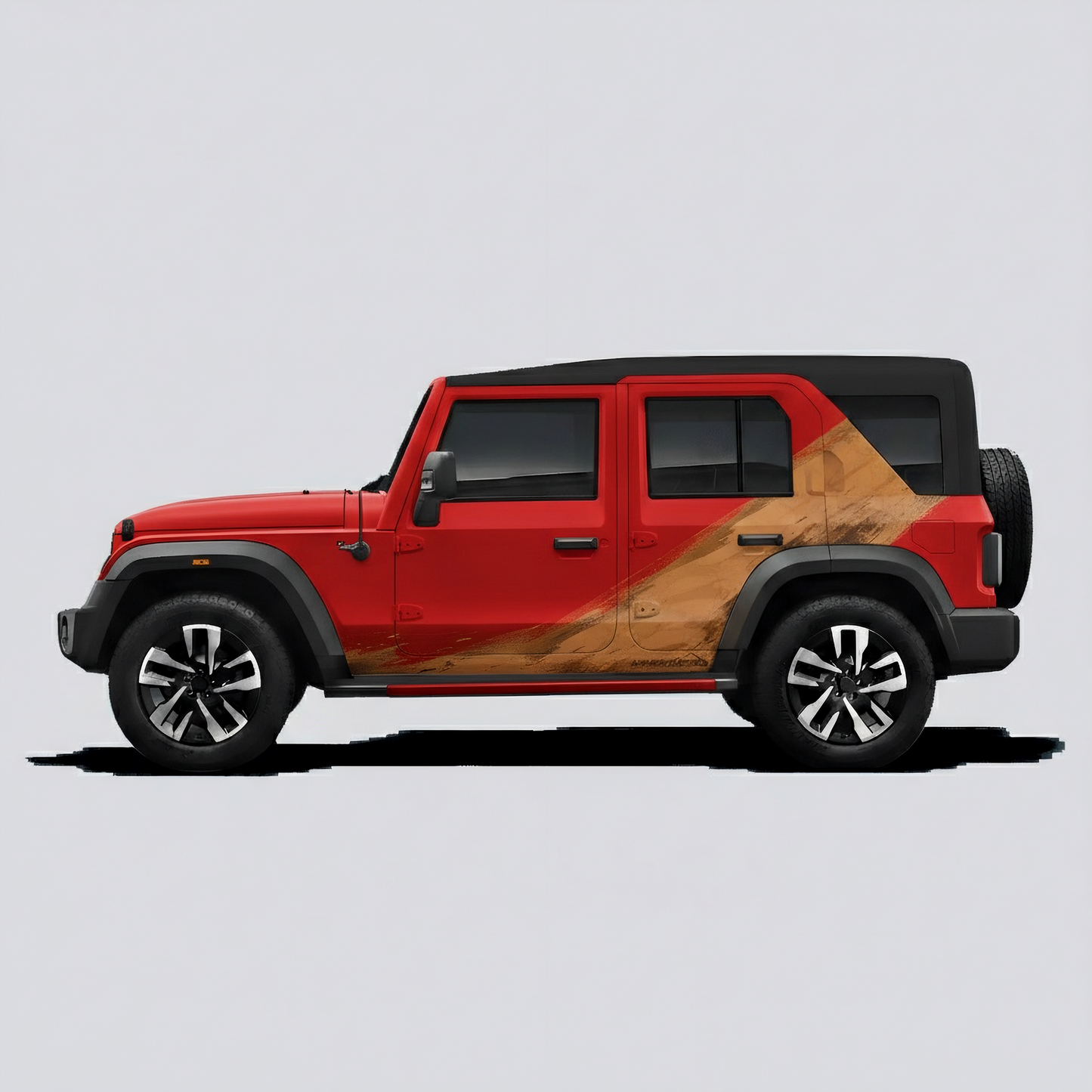 Sandstorm Edition Graphics for Mahindra Thar Roxx red