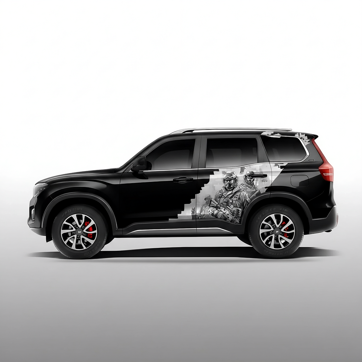Warrior Edition Graphics for Mahindra Scorpio N Black