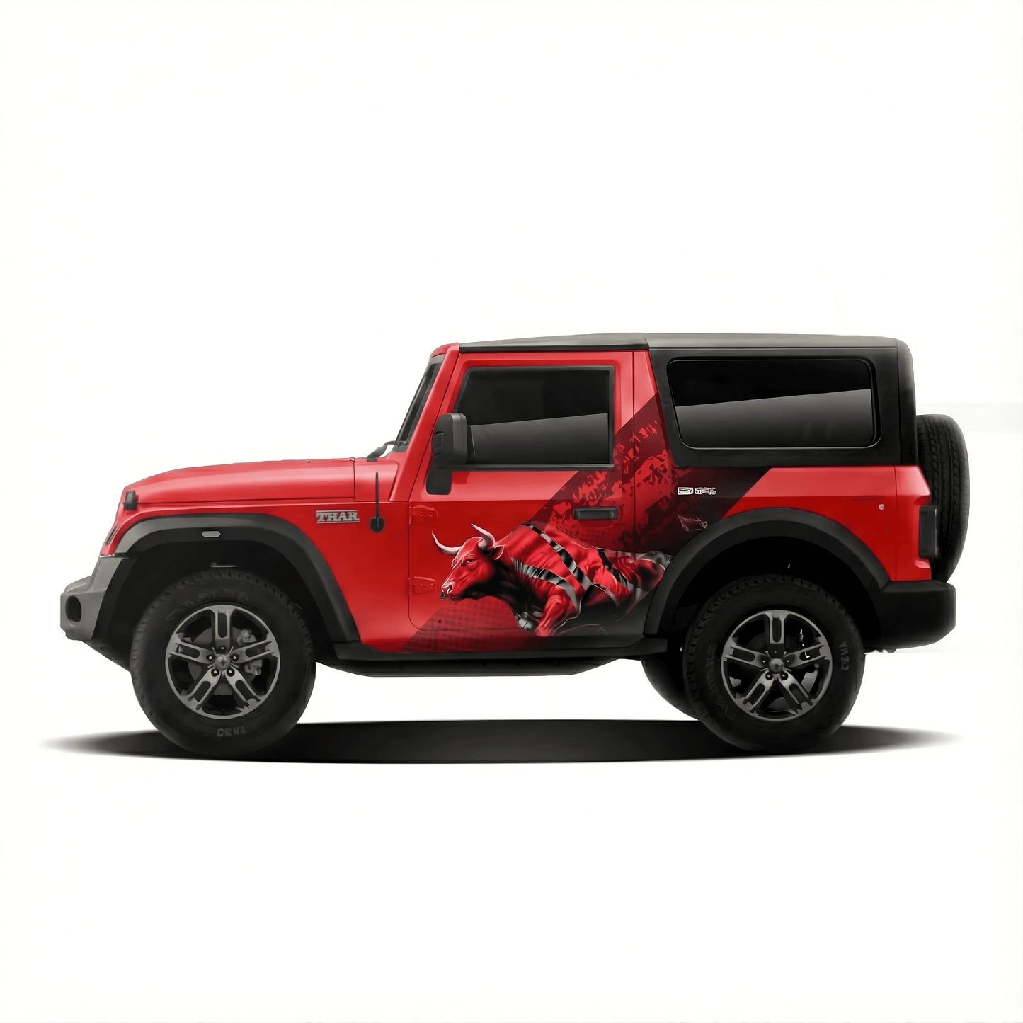Bull Edition Graphics for Mahindra Thar red