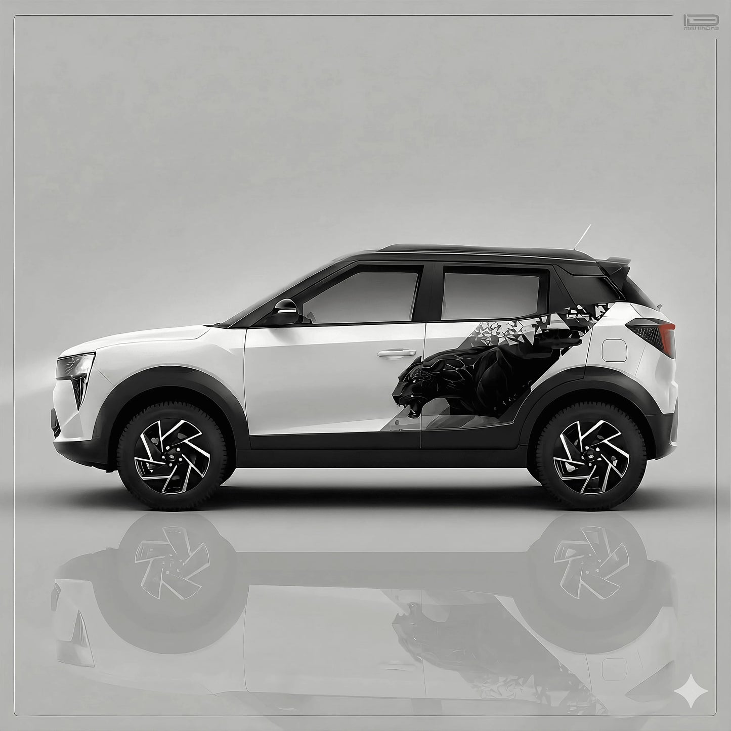 Panther Edition Car Graphics for Mahindra 3XO white