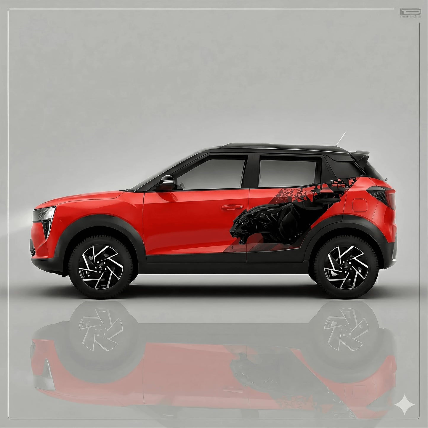Panther Edition Car Graphics for Mahindra 3XO red