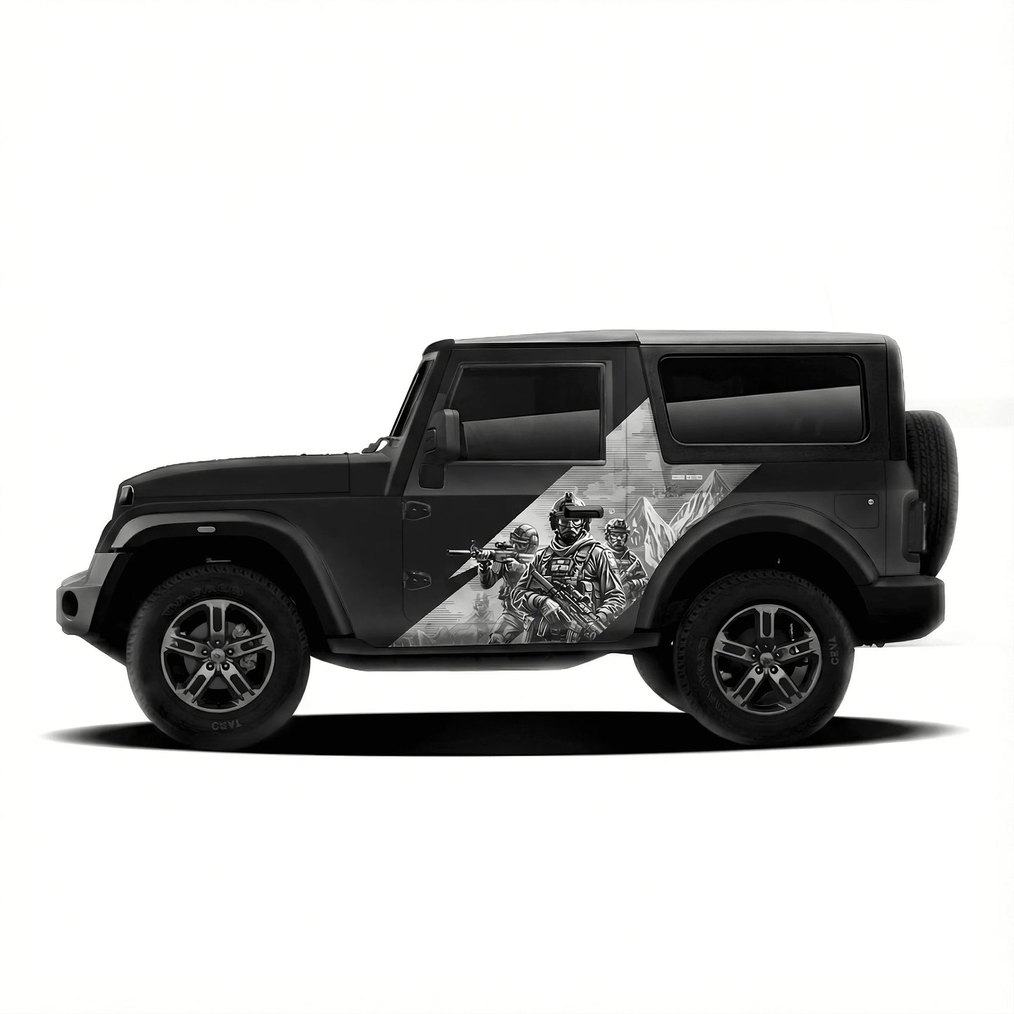 Warrior Edition Graphics for Mahindra Thar black