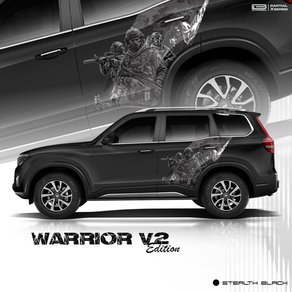 Warrior Edition Graphics for Mahindra Scorpio N IDE Partial X Series Black