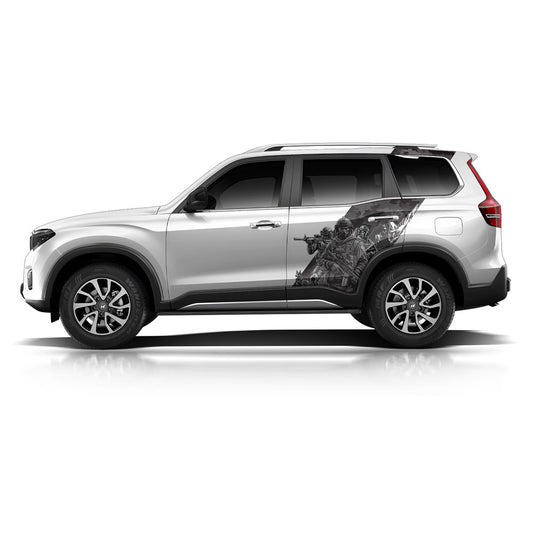 Warrior Edition Graphics for Mahindra Scorpio N IDE Partial X Series White