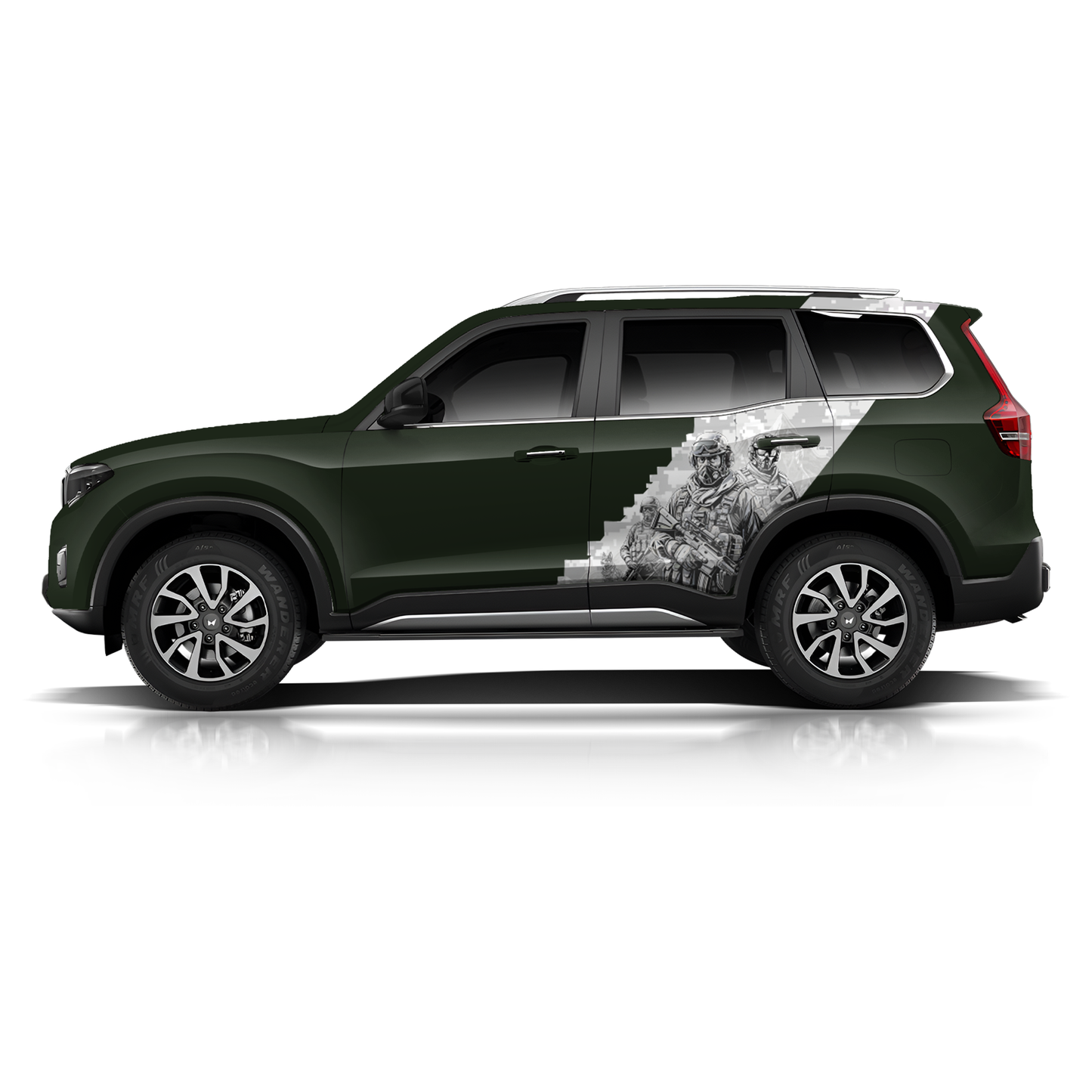Warrior Edition Graphics for Mahindra Scorpio N Green
