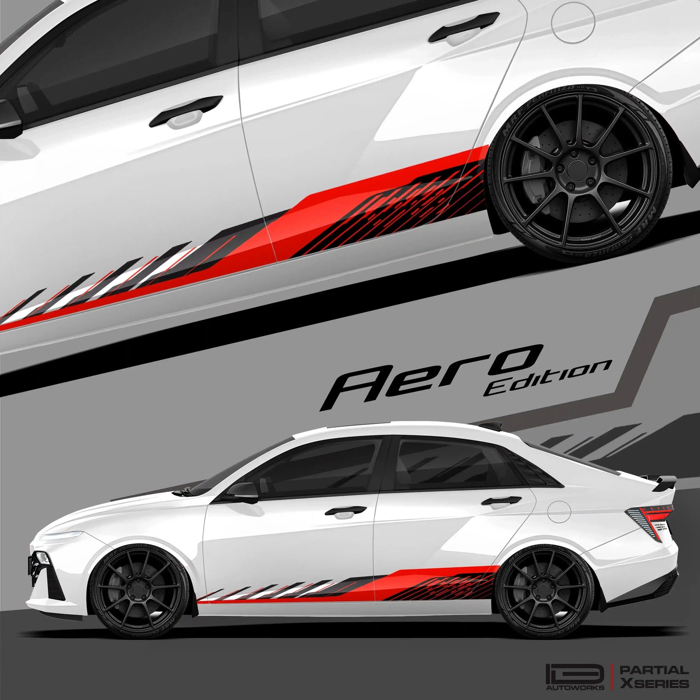 IDE Graphics Series Aero Edition Graphics for Hyundai Verna white