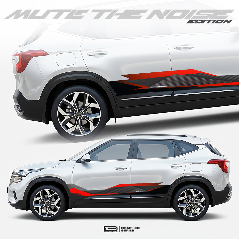 Mute The Noise Edition Graphics for Kia Seltos white