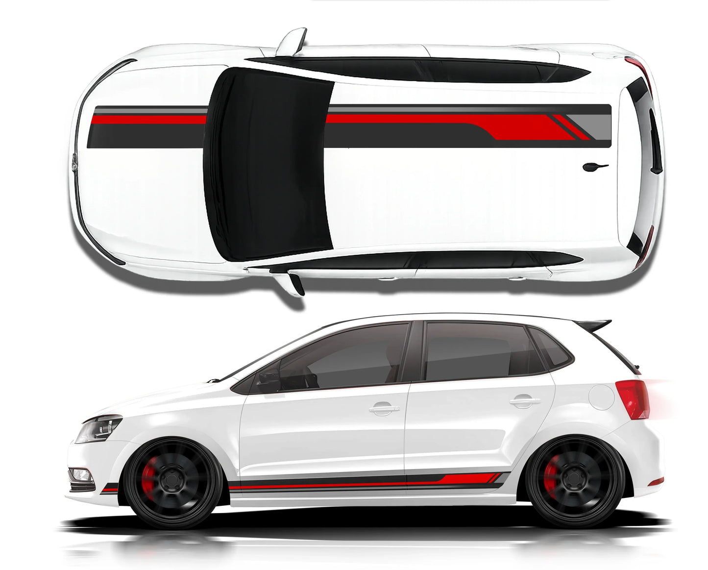Track Edition Car Graphics Kit for VW Polo  white